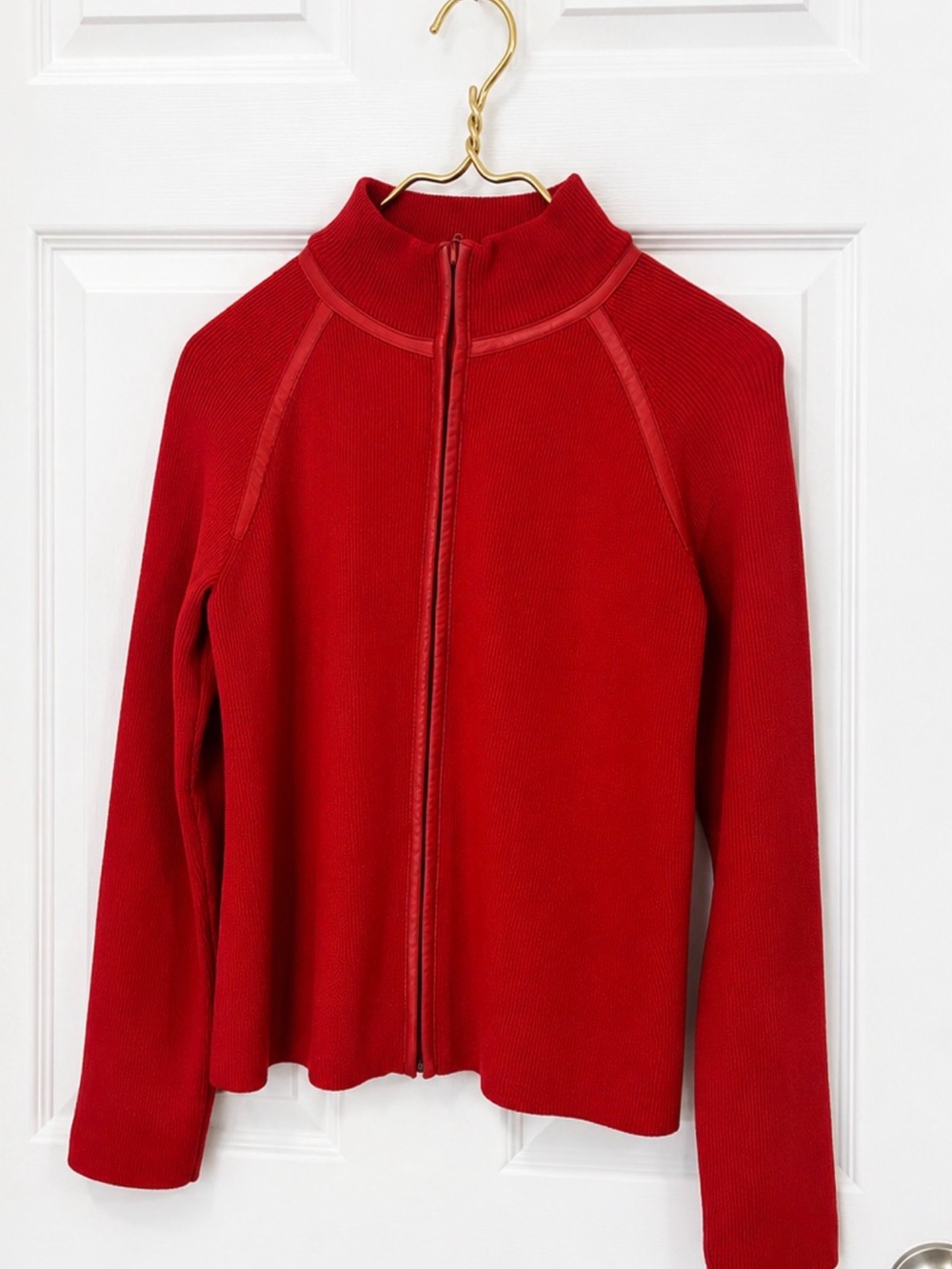 Pendleton Red Zip-Front Women's Sweater